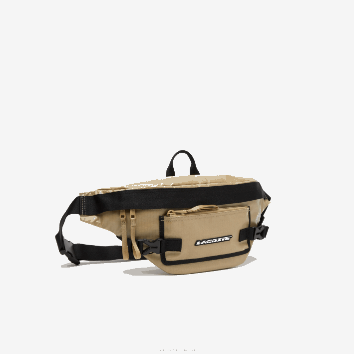 hombres Lacoste 6F241950 león negro m21 riñonera con logo estampado