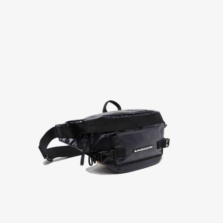 hombres Lacoste 6F241951 azul noche negra m20 riñonera con logo estampado