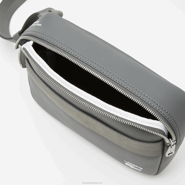 hombres Lacoste 6F241957 sombra oscura j37 bolso reporter con borde en contraste