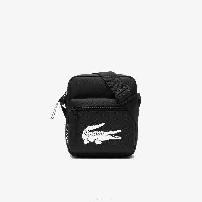 hombres Lacoste 6F241998 negro 000 bolsa de hombro de fibra reciclada hombres Lacoste 6F241998 negro 000 bolsa de hombro de fibra reciclada