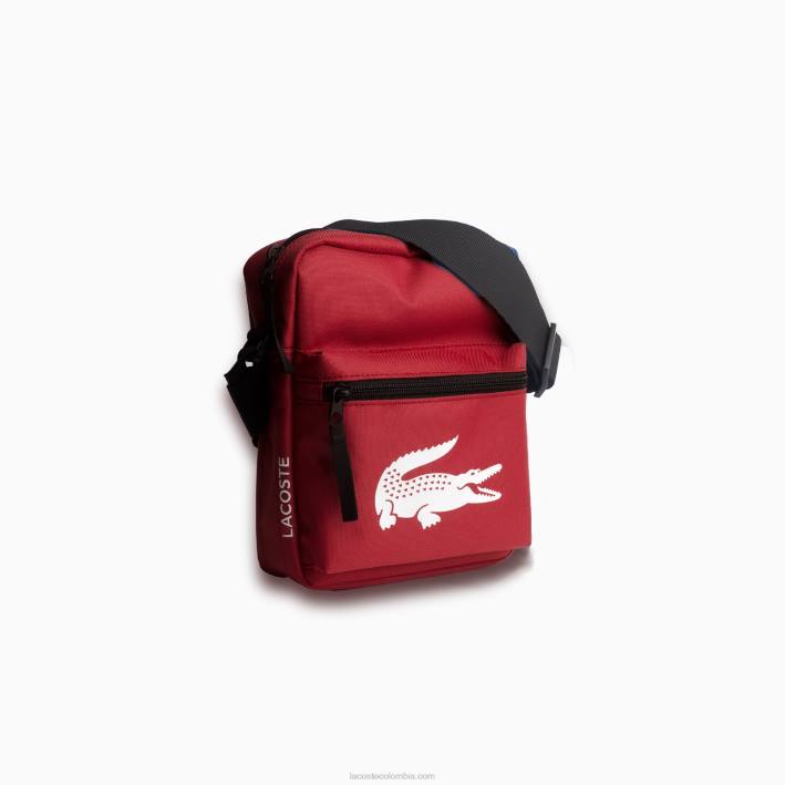 hombres Lacoste 6F241999 ciclismo rojo 984 bolsa de hombro de fibra reciclada