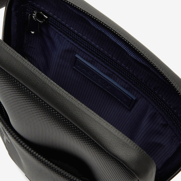 hombres Lacoste 6F242008 negro 000 bolso plano pequeño con cremallera de la marca l.12.12