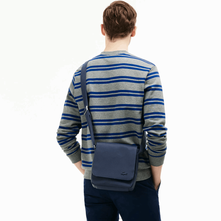 hombres Lacoste 6F242010 negro 000 bolso clásico con solapa de petit piqué