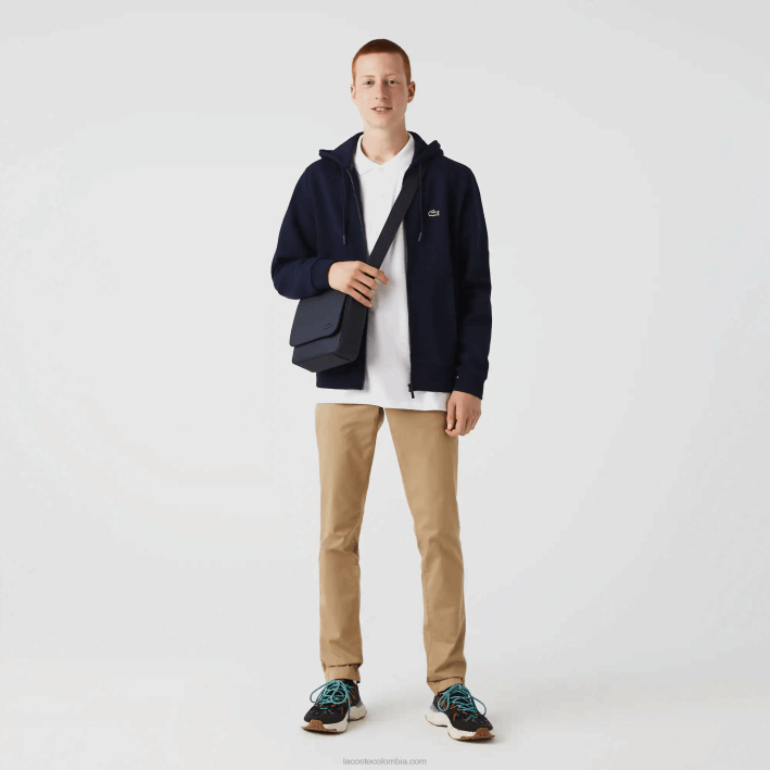 hombres Lacoste 6F242011 21 bolso clásico con solapa de petit piqué hombres Lacoste 6F242011 21 bolso clásico con solapa de petit piqué