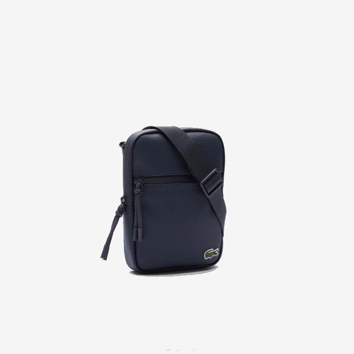 hombres Lacoste 6F242016 eclipsar b88 bolsa crossbody plana pequeña de lona revestida lcst