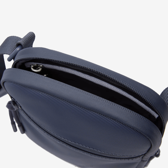 hombres Lacoste 6F242016 eclipsar b88 bolsa crossbody plana pequeña de lona revestida lcst