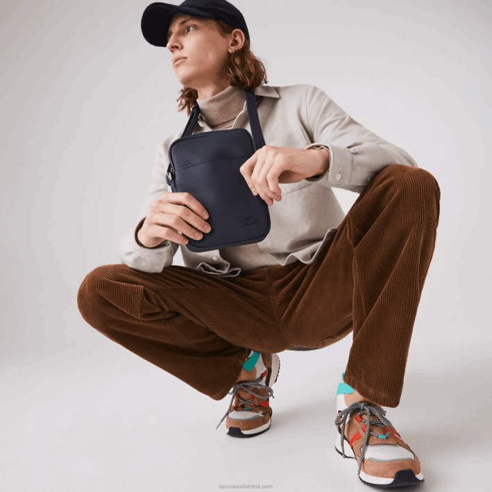 hombres Lacoste 6F242024 21 bolso clásico de petit piqué con cremallera vertical hombres Lacoste 6F242024 21 bolso clásico de petit piqué con cremallera vertical