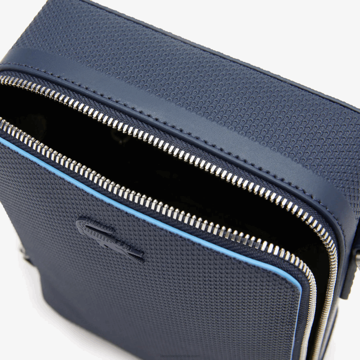 hombres Lacoste 6F242026 marina 166 argentina k39 bolso cámara vertical chantaco de piel cosida mate