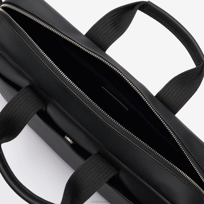 hombres Lacoste 6F242027 negro 000 bolso portaordenador clásico petit piqué