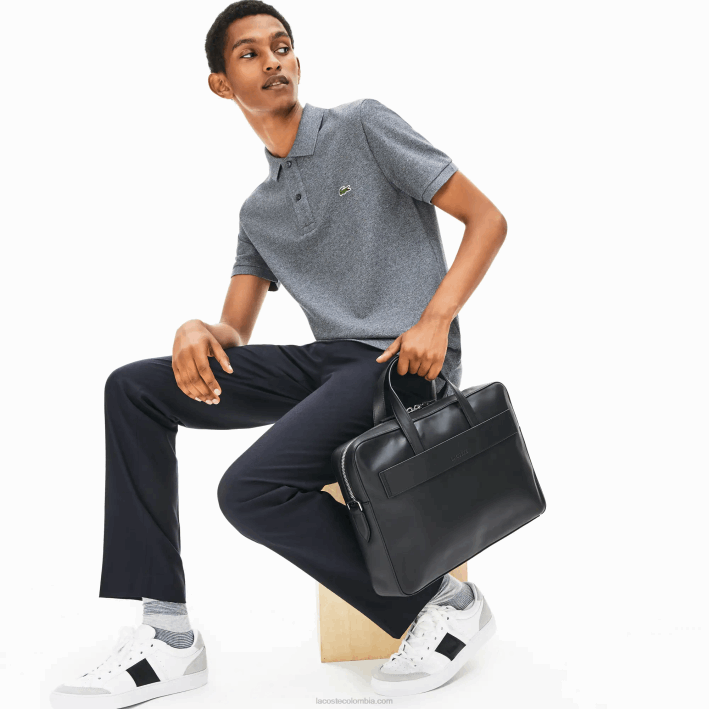 hombres Lacoste 6F242030 negro 000 l.12.12 bolsa de ordenador de cuero con correa de hombro desmontable hombres Lacoste 6F242030 negro 000 l.12.12 bolsa de ordenador de cuero con correa de hombro desmontable