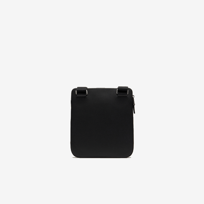 hombres Lacoste 6F242039 negro 000 Bolso flat zip chantaco de piel mate piqué