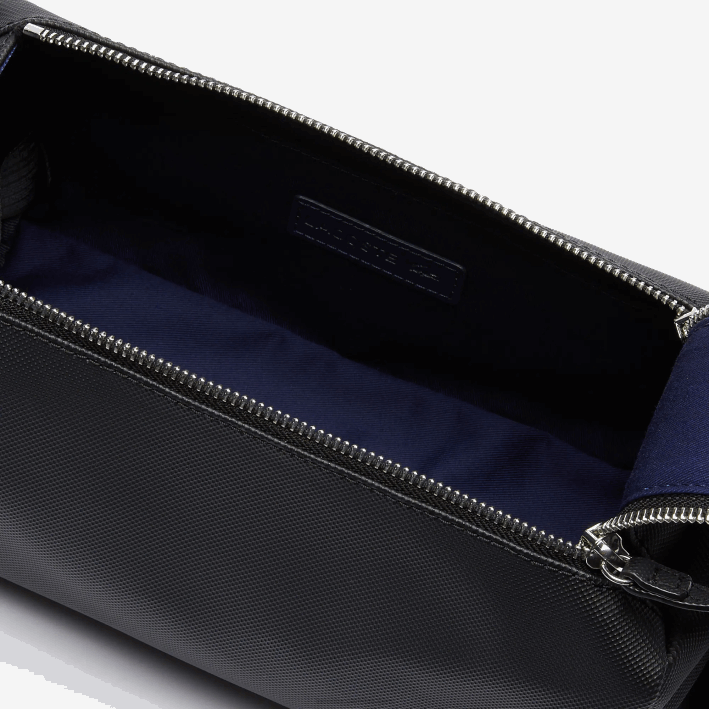hombres Lacoste 6F242053 negro 000 neceser clásico petit piqué doble cremallera