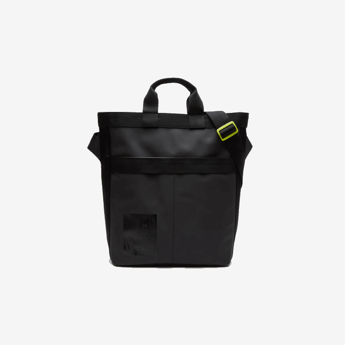 hombres Lacoste 6F242057 negro lima k68 bolso shopper repelente al agua con estampado de la firma