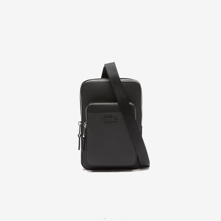 hombres Lacoste 6F242095 negro 000 bolsa de cuero piqué chantaco