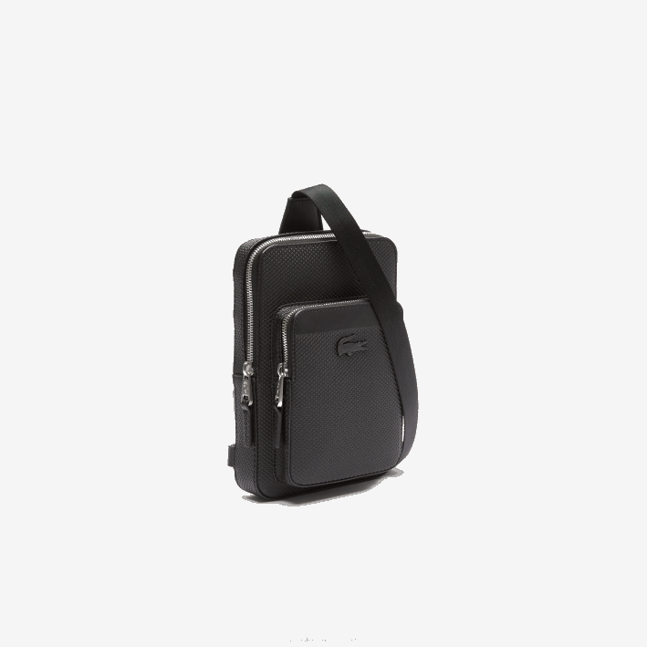 hombres Lacoste 6F242095 negro 000 bolsa de cuero piqué chantaco