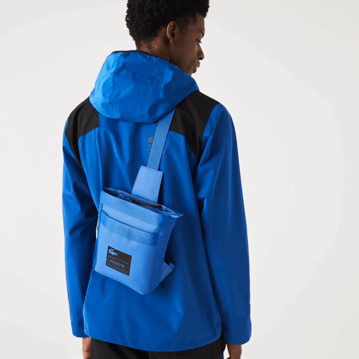 hombres Lacoste 6F242104 marina negra k95 bolso con estampado de la firma