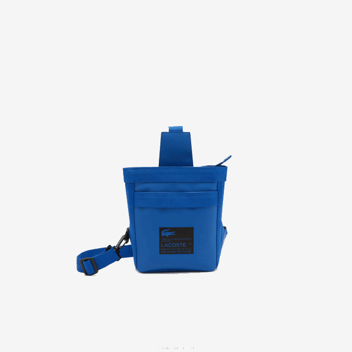 hombres Lacoste 6F242104 marina negra k95 bolso con estampado de la firma
