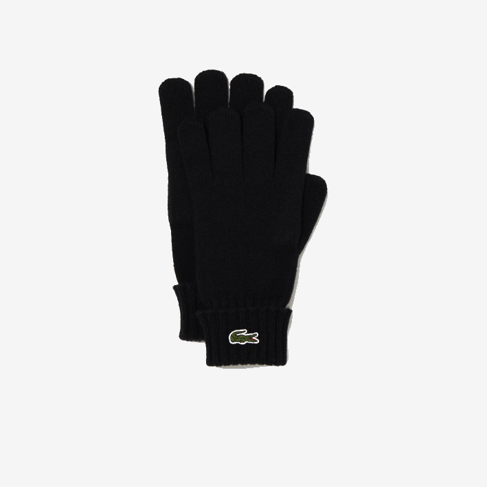 hombres Lacoste 6F242336 negro 031 guantes de jersey de lana