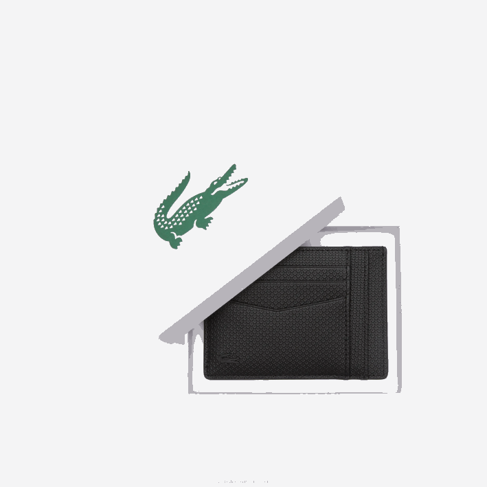 hombres Lacoste 6F241988 negro 000 tarjetero de piel de becerro chantaco