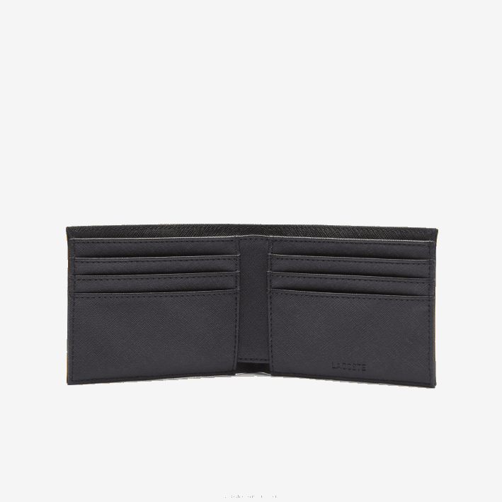 hombres Lacoste 6F242020 negro 000 cartera clásica para seis tarjetas de petit piqué