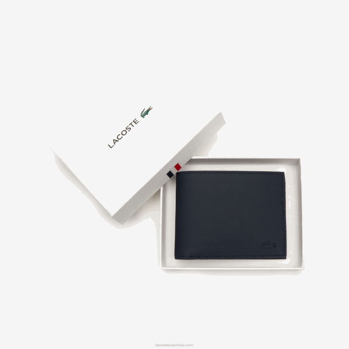 hombres Lacoste 6F242021 21 cartera clásica para seis tarjetas de petit piqué