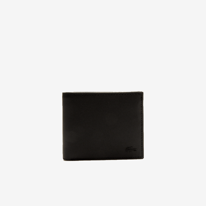 hombres Lacoste 6F242060 negro 000 cartera tres tarjetas clásica de petit piqué hombres Lacoste 6F242060 negro 000 cartera tres tarjetas clásica de petit piqué