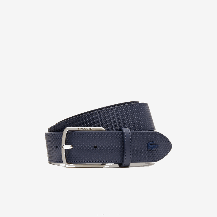 hombres Lacoste 6F242076 21 cinturón de piel texturizada con hebilla grabada hombres Lacoste 6F242076 21 cinturón de piel texturizada con hebilla grabada