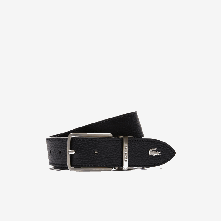 hombres Lacoste 6F242098 negro 000 cinturón con hebilla grabada hombres Lacoste 6F242098 negro 000 cinturón con hebilla grabada