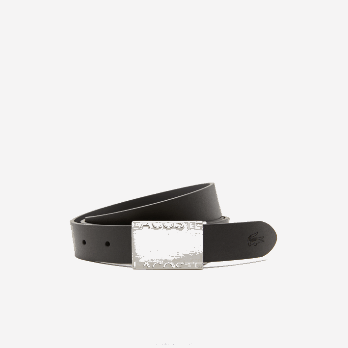 hombres Lacoste 6F242111 negro imán j10 set de regalo de cinturón con pasador y hebilla plana