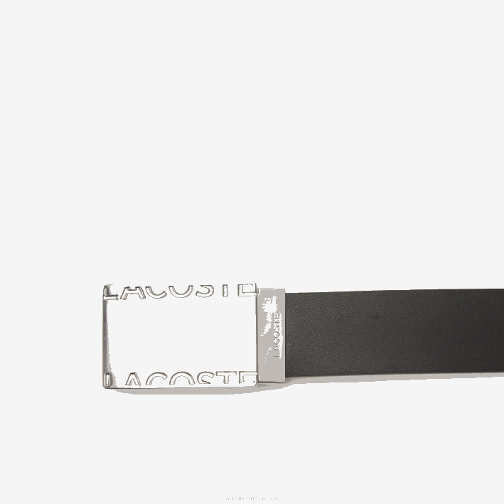 hombres Lacoste 6F242111 negro imán j10 set de regalo de cinturón con pasador y hebilla plana