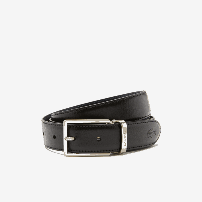 hombres Lacoste 6F242113 negro marino 166 672 set de regalo de cinturón con hebilla de dos pines