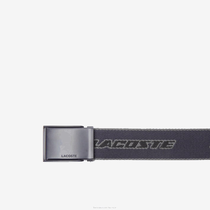 hombres Lacoste 6F242114 abimes sombra oscura noir l12 cinturón de lona con logo en contraste