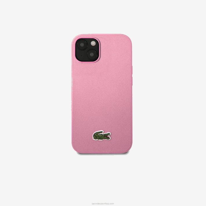 hombres Lacoste 6F242226 parme m33 funda iphone 14 plus efecto petit pique hombres Lacoste 6F242226 parme m33 funda iphone 14 plus efecto petit pique