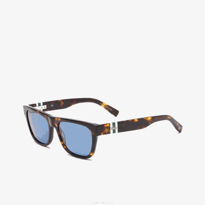 hombres Lacoste 6F242184 habana mate 230 gafas de sol estilo escamas rectangulares de acetato l.12.12
