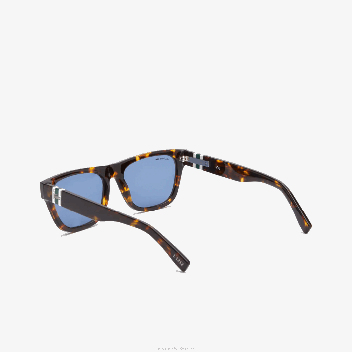 hombres Lacoste 6F242184 habana mate 230 gafas de sol estilo escamas rectangulares de acetato l.12.12
