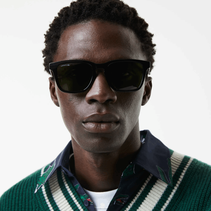 hombres Lacoste 6F242190 negro mate 001 Gafas de sol