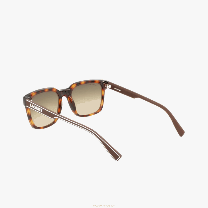 hombres Lacoste 6F242282 habana oscura 230 lentes de sol rectangulares active line