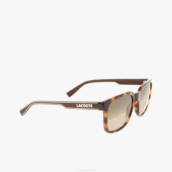 hombres Lacoste 6F242282 habana oscura 230 lentes de sol rectangulares active line