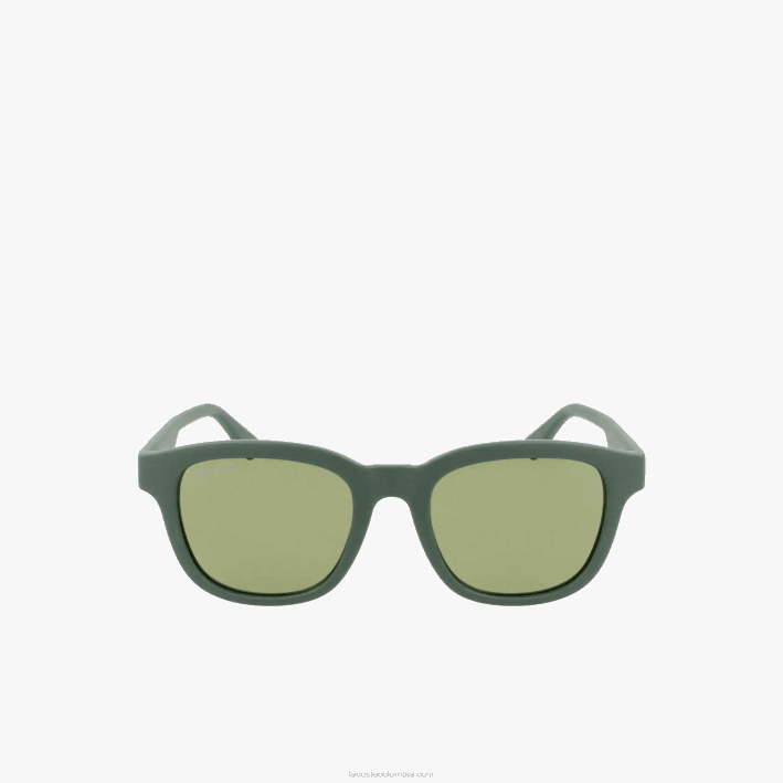 hombres Lacoste 6F242306 verde mate 301 lentes de sol rectangulares active line