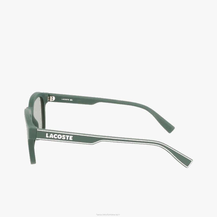 hombres Lacoste 6F242306 verde mate 301 lentes de sol rectangulares active line