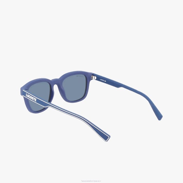hombres Lacoste 6F242307 azul mate 401 lentes de sol rectangulares active line