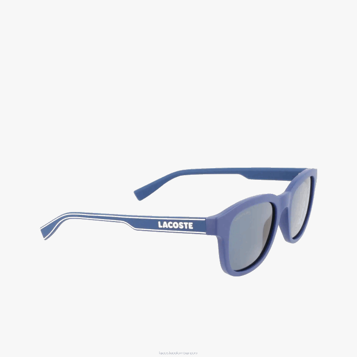 hombres Lacoste 6F242307 azul mate 401 lentes de sol rectangulares active line