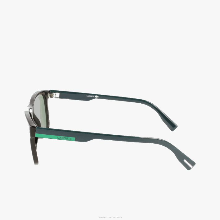 hombres Lacoste 6F242308 negro mate 001 lentes de sol rectangulares con diseño colour block