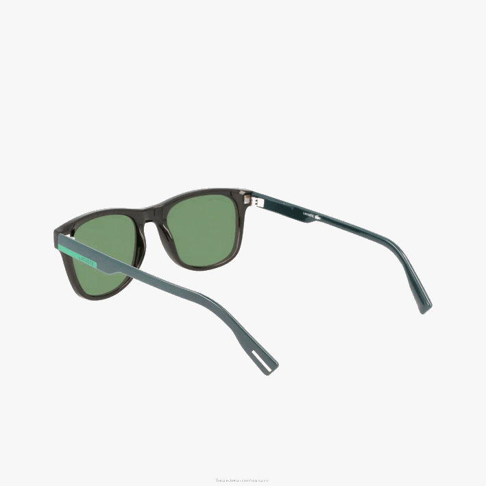 hombres Lacoste 6F242308 negro mate 001 lentes de sol rectangulares con diseño colour block