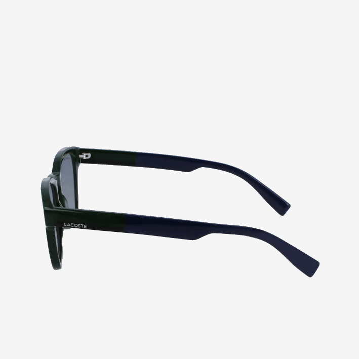 hombres Lacoste 6F242347 verde 300 gafas de sol rectangulares de acetato con tacto textil