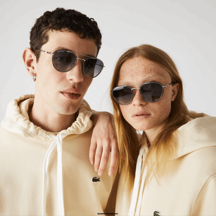 hombres Lacoste 6F242913 plata mate 045 gafas de sol colección novak djokovic de metal ovalado hombres Lacoste 6F242913 plata mate 045 gafas de sol colección novak djokovic de metal ovalado