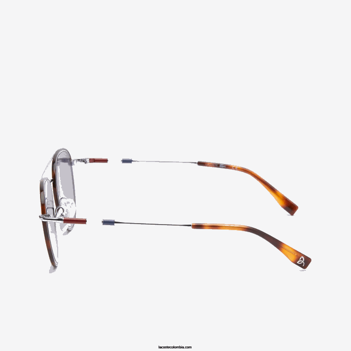 hombres Lacoste 6F242913 plata mate 045 gafas de sol colección novak djokovic de metal ovalado