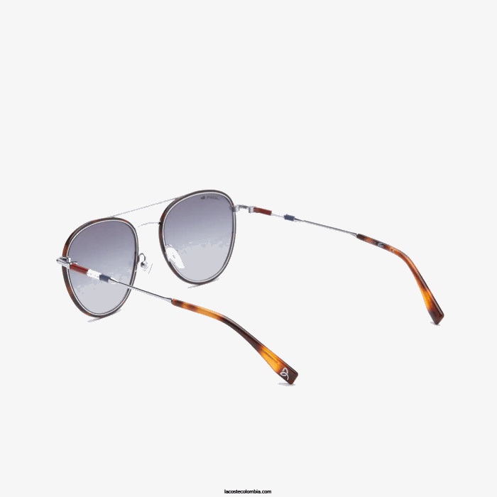 hombres Lacoste 6F242913 plata mate 045 gafas de sol colección novak djokovic de metal ovalado