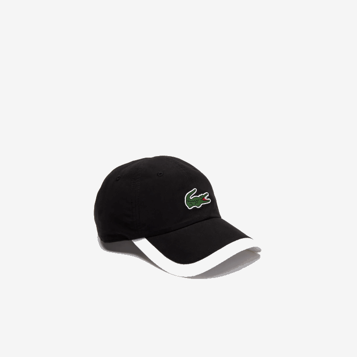 hombres Lacoste 6F241931 blanco negro 258 gorra deportiva ligera con borde en contraste