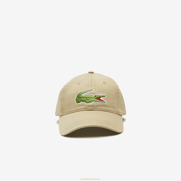 hombres Lacoste 6F242138 beige cb8 gorra de sarga de algodón orgánico ajustable